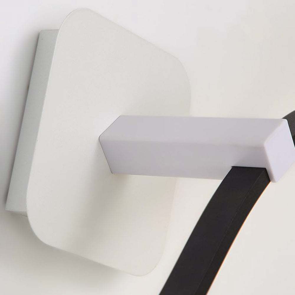 Arisha aplică de perete minimalistă cu Formă Unde Lineară, metal negru/alb