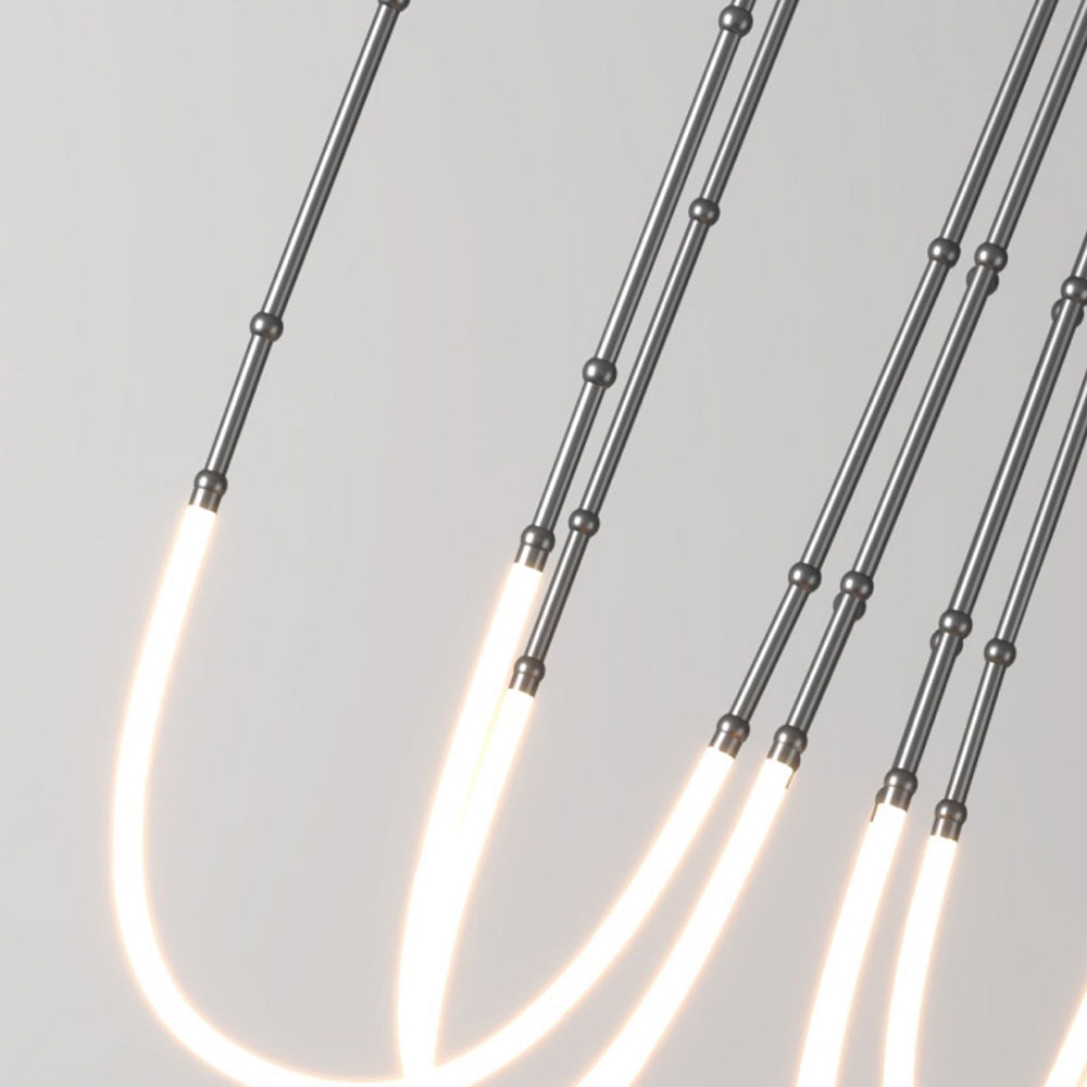 Arisha lampă suspendată modernă liniară din metal/silicon, neagră
