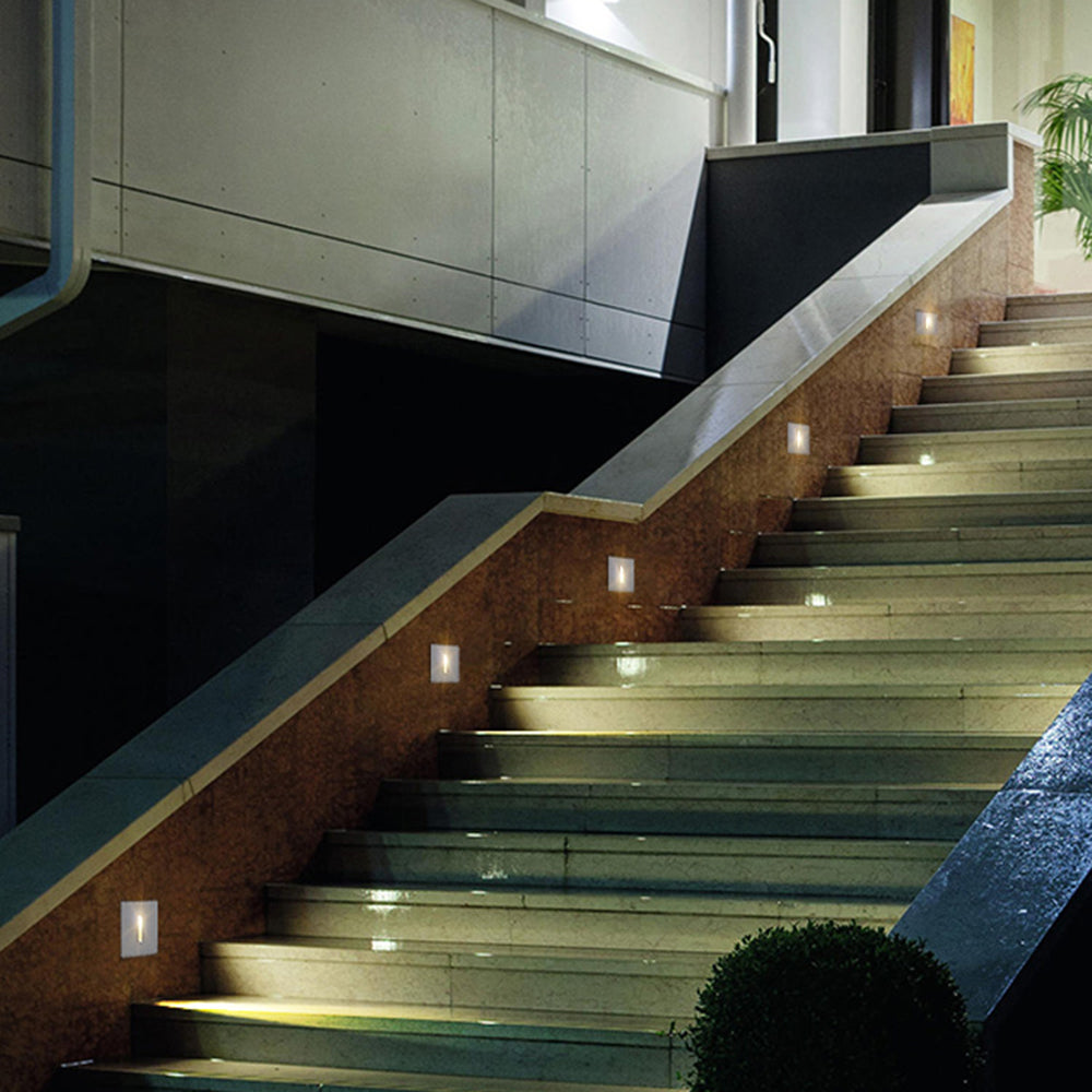 Ray modern metal Pătrat/Rund Lumina pentru Terasă/Scări pentru exterior, negru