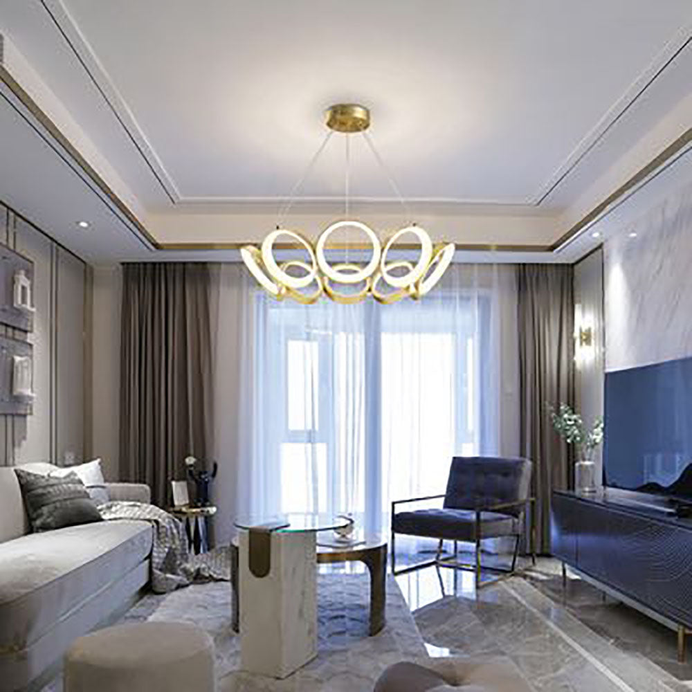 Arisha lampă suspendată aurie din metal, de lux, în formă de inel
