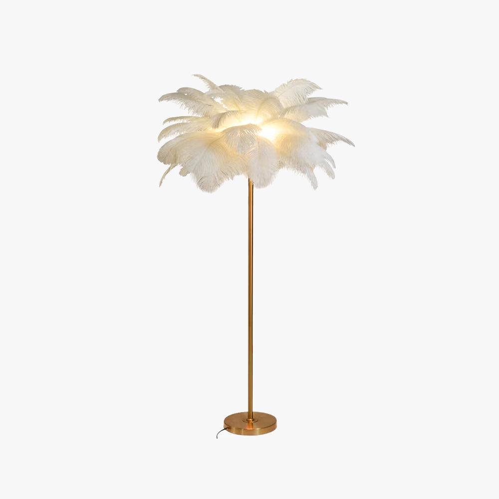 O'Moore modern Natural lampadar cu Pene de Struț Aurit