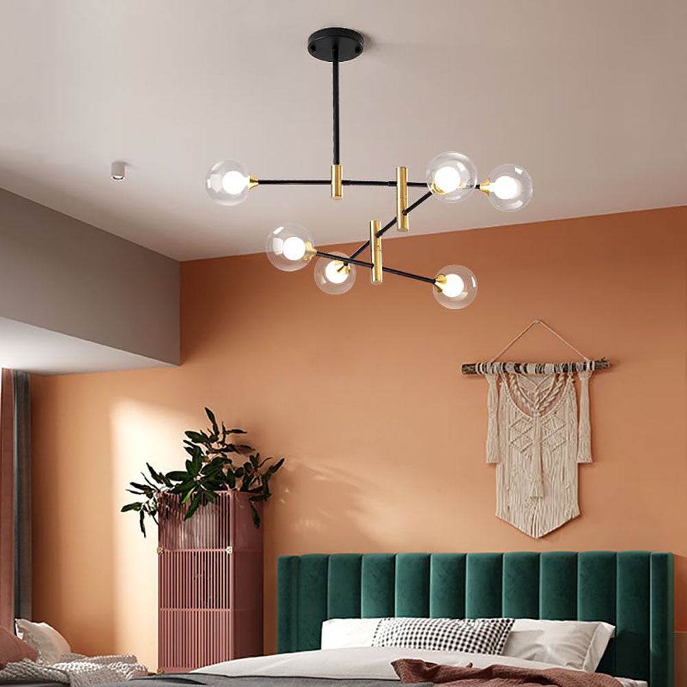 Valentina candelabru  Nordic Sferic din metal/sticlă, negru/Aur