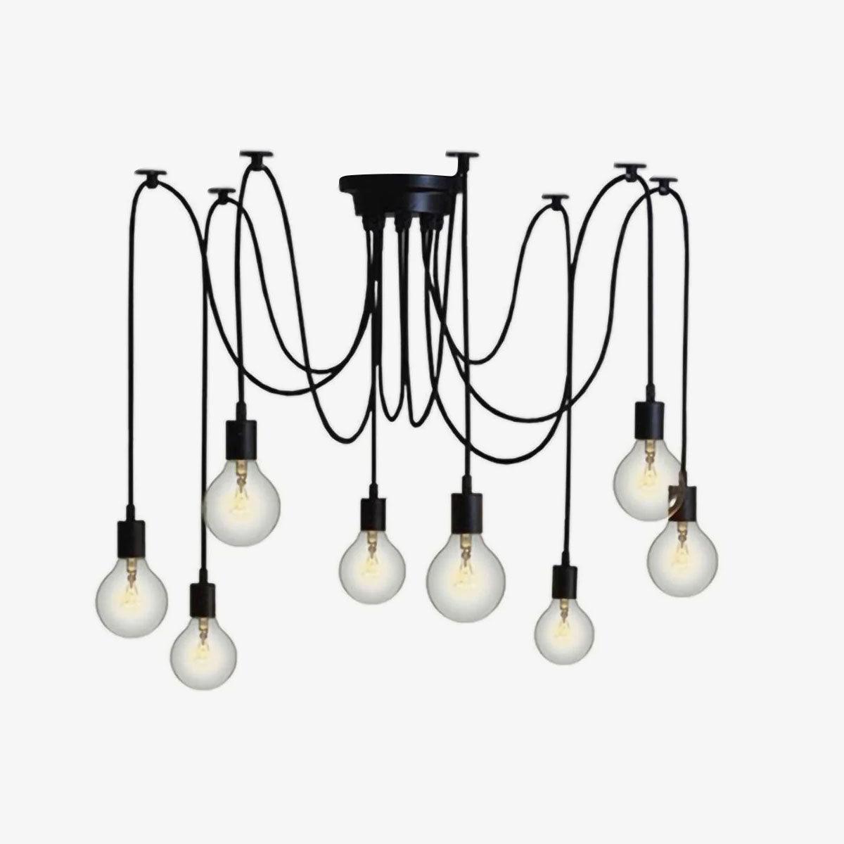 Silva Retro Country LED Spider candelabru, negru/alb