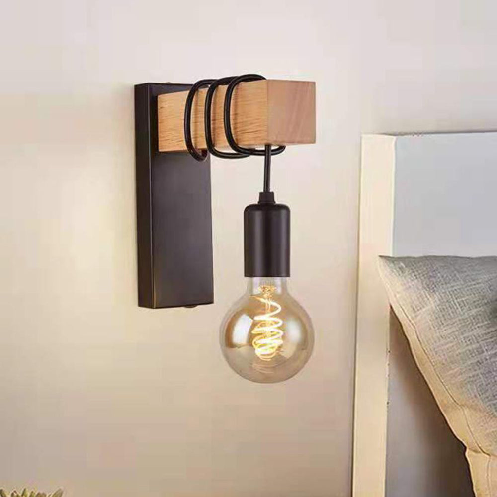 Silva aplică de perete industrială cu bec, din metal, negru/alb, pentru living