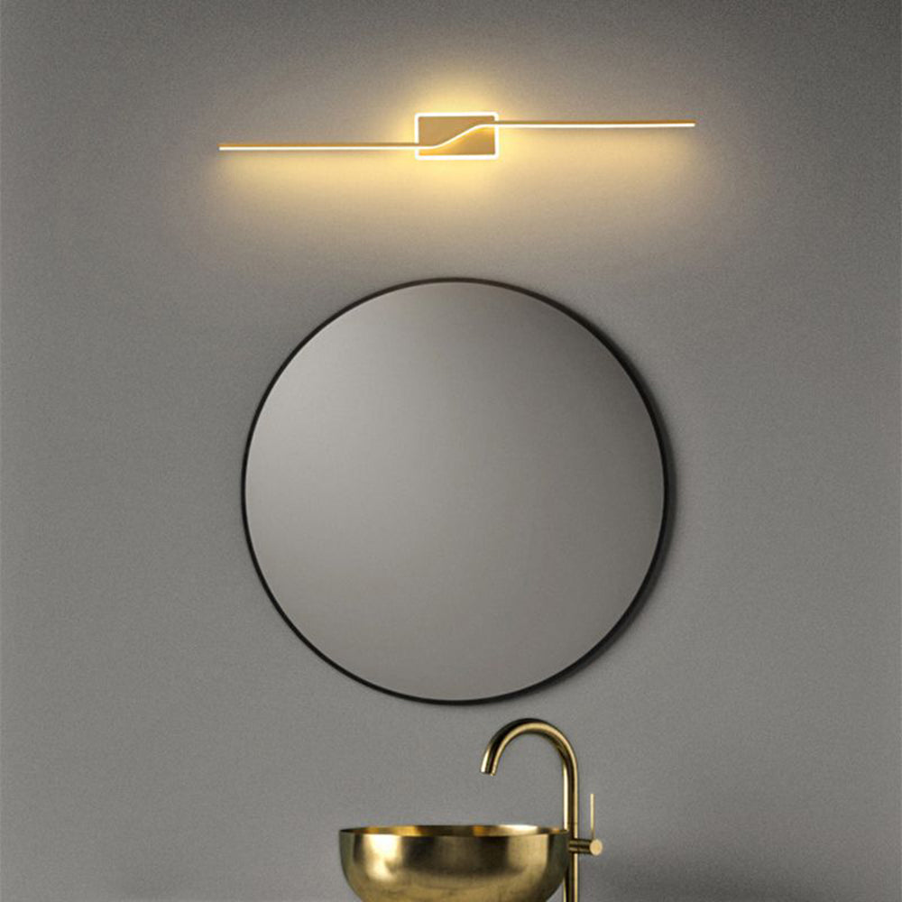 Arisha aplică de perete aurie din metal, de lux, curbată, liniară