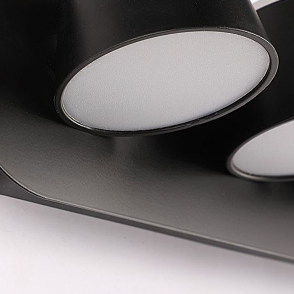 Arisha modern Cylindrical metal oglindă Front aplică de perete, negru