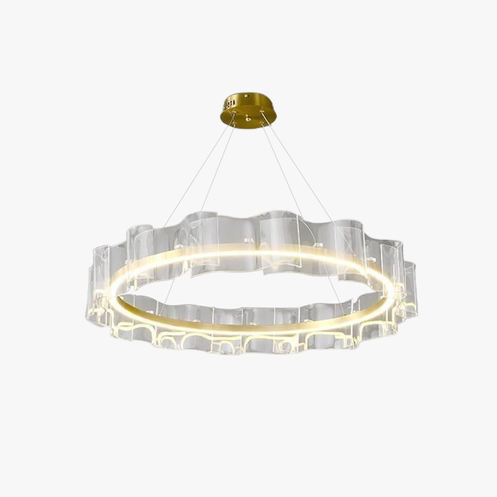 Arisha lampă suspendată Creative inel din metal/acrilic, aur