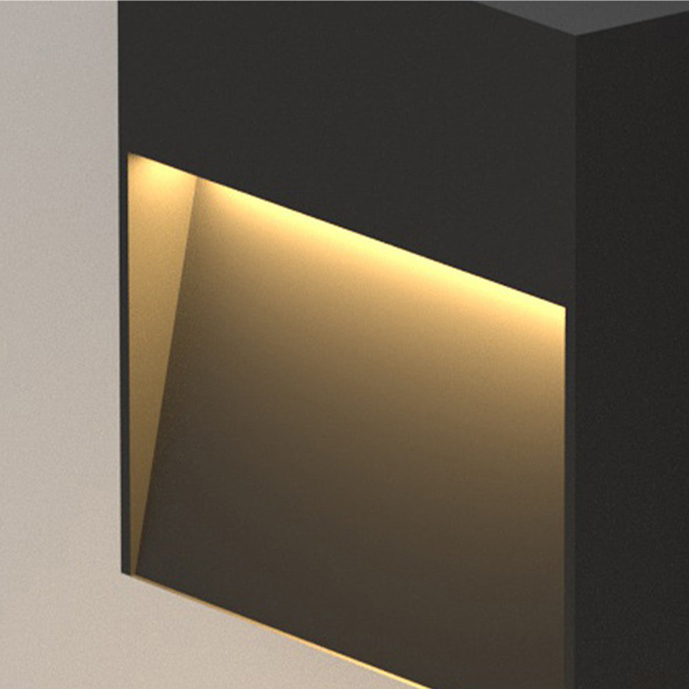 Ray lampă de exterior pentru terasă/scurgeri metalică rectangulară, negru