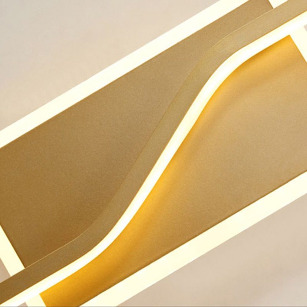 Arisha aplică de perete aurie din metal, de lux, curbată, liniară