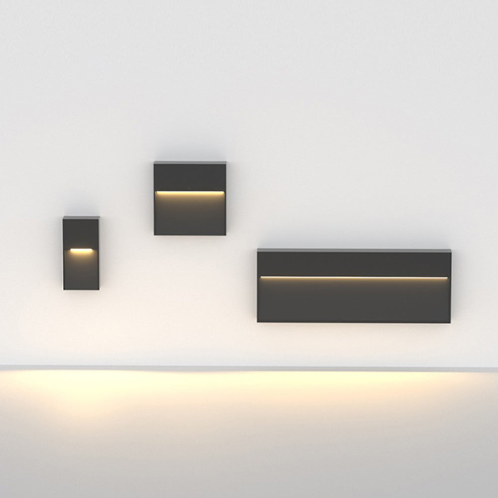 Ray lampă de exterior pentru terasă/scurgeri metalică rectangulară, negru