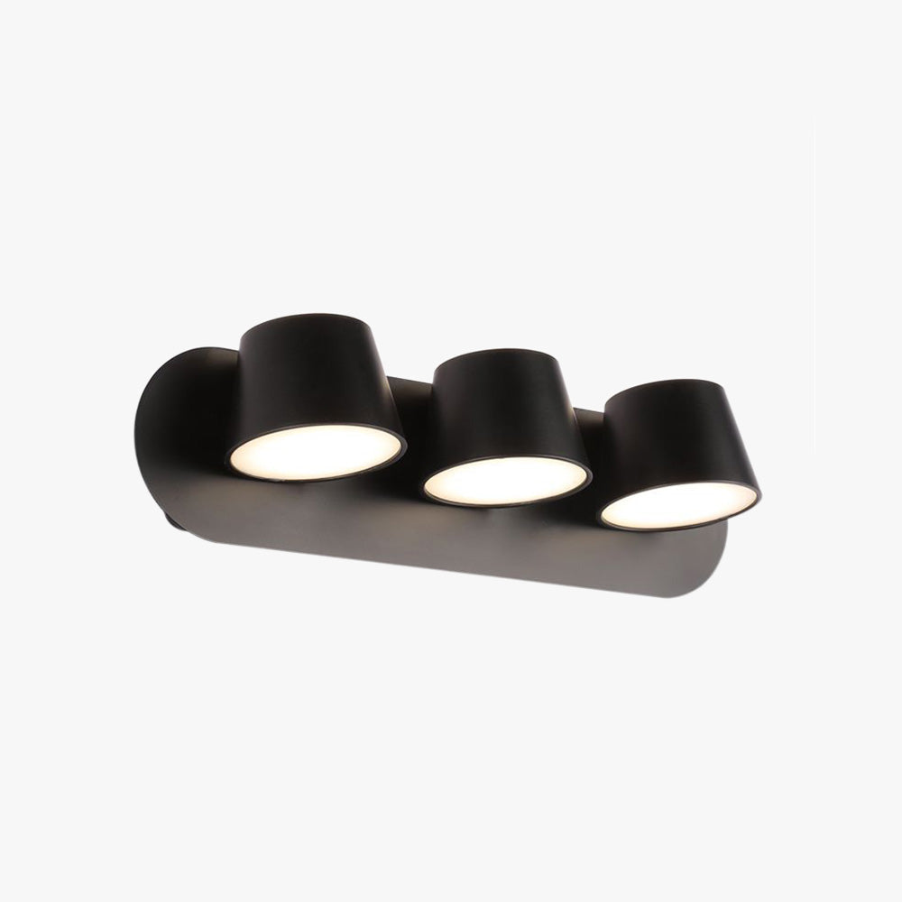 Arisha modern Cylindrical metal oglindă Front aplică de perete, negru