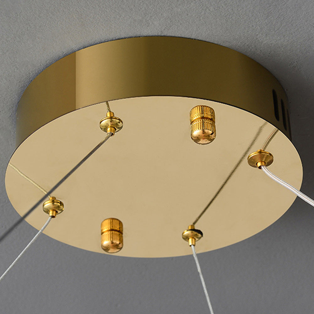 Kristy candelabru auriu din sticlă, modern, de lux, rotund