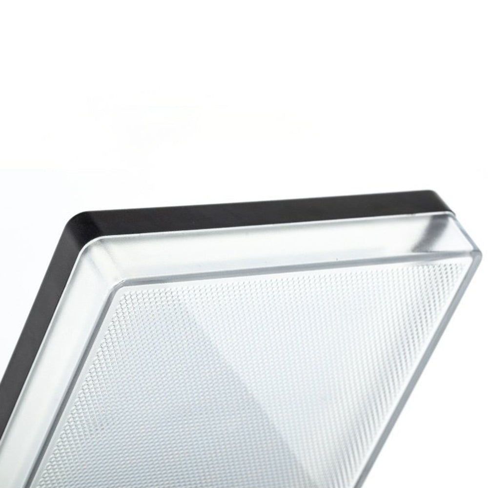 Ray aplică de perete pentru exterior modern minimalist cu senzor dreptunghiular solar impermeabil, negru