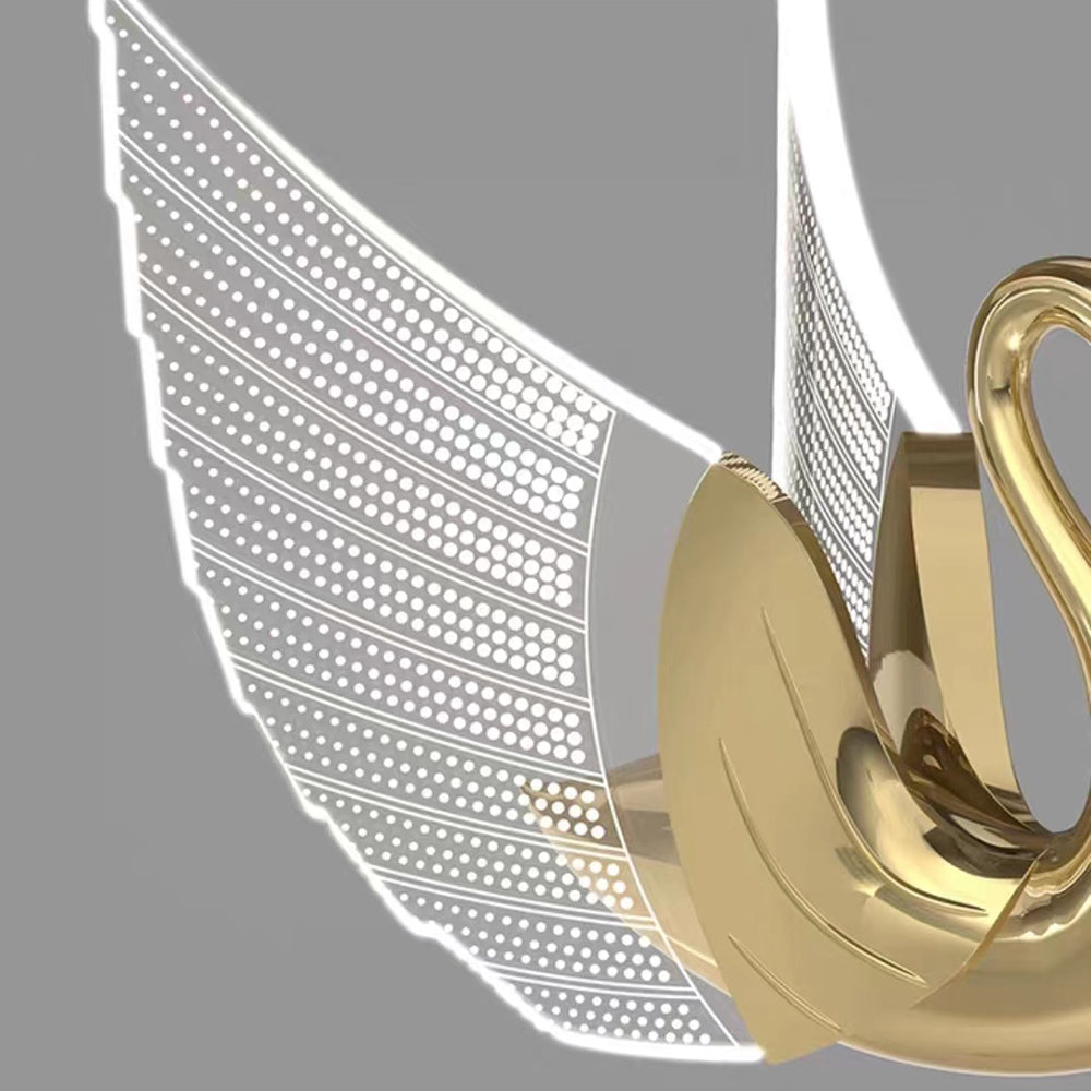 Arisha Art Deco Swan / aplică de perete din metal, Culoarea aurie/aur roz