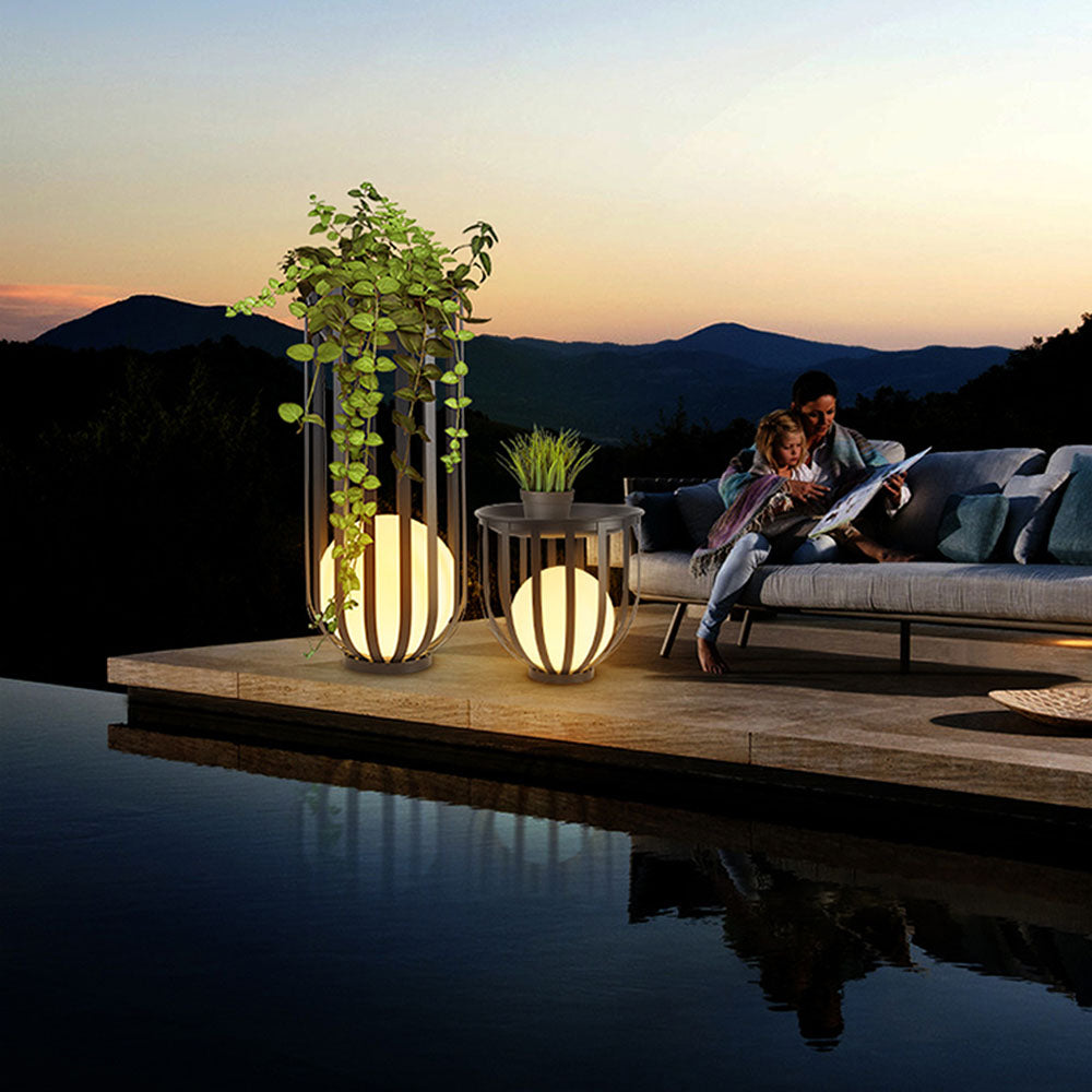 Ray lampadar modern Glob Solar/Rechargeable pentru exterior, negru