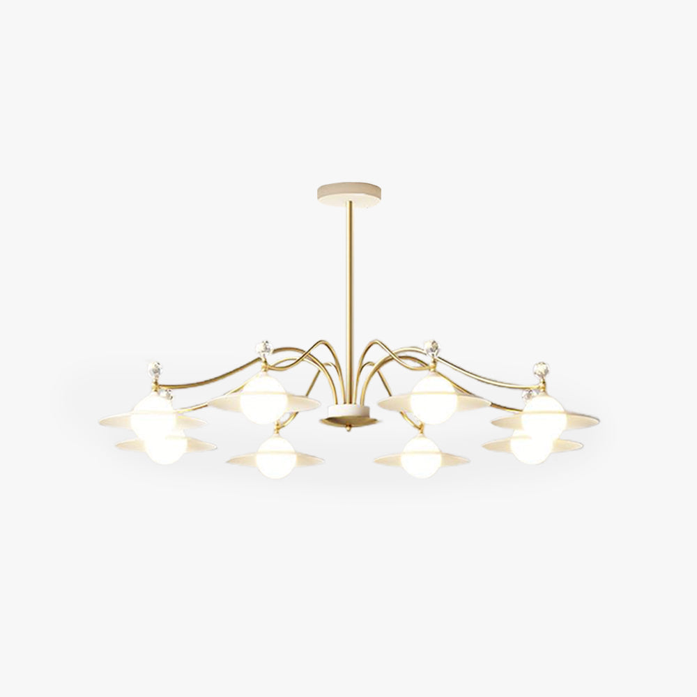 Arisha candelabru din sticlă suflată, auriu, 6/8 surse de lumină