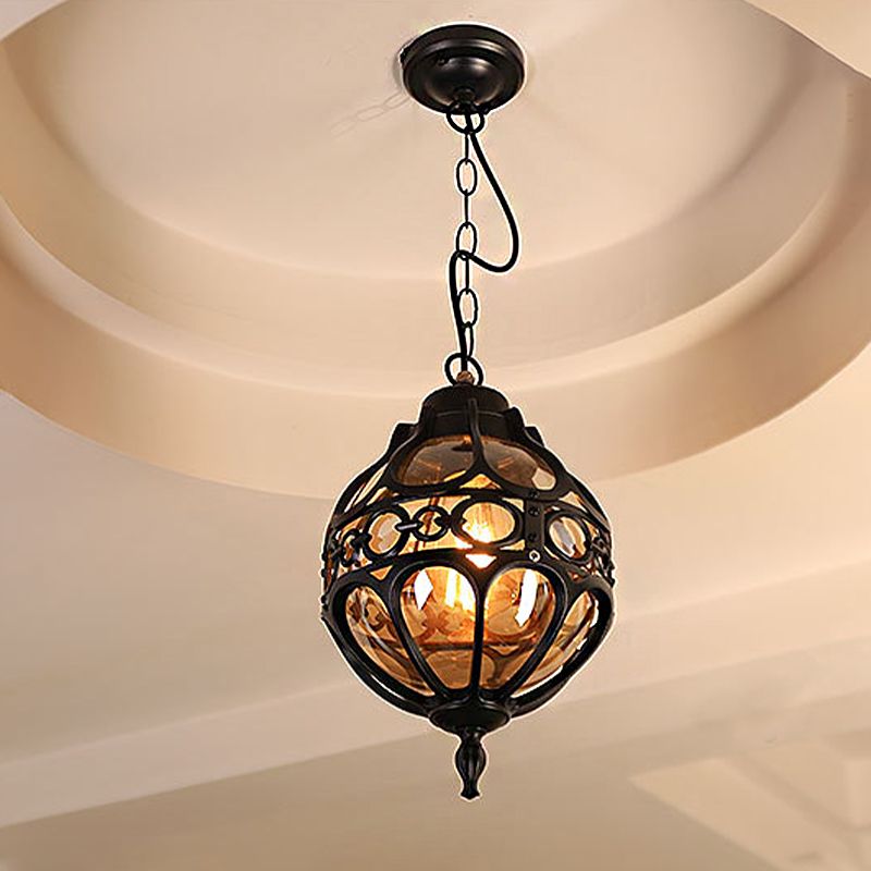 Silva Loft Sphere Vintage Farmhouse Rustic lampă suspendată neagră/bronz pentru Sufragerie