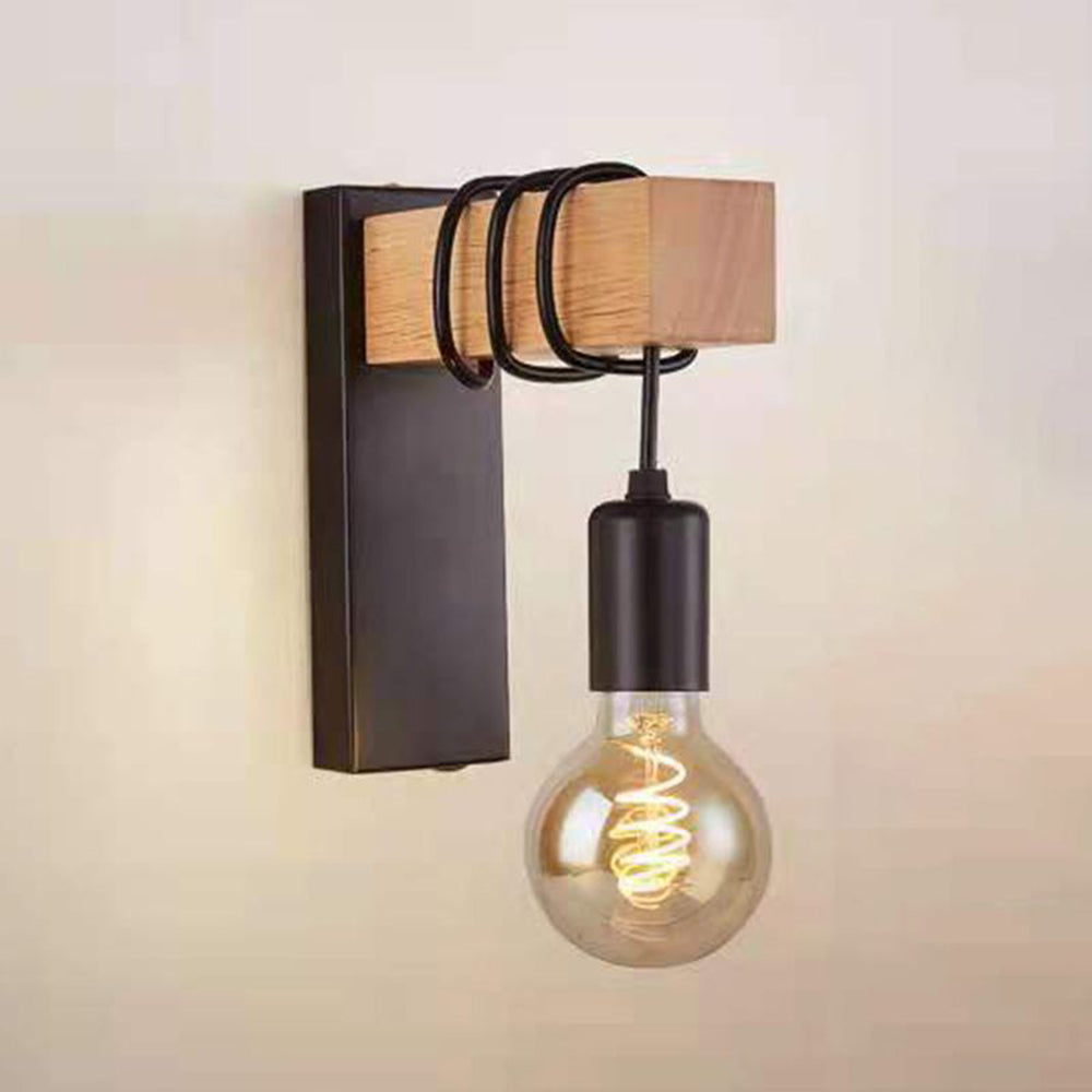 Silva aplică de perete industrială cu bec, din metal, negru/alb, pentru living