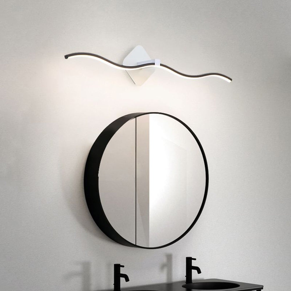 Arisha aplică de perete minimalistă cu Formă Unde Lineară, metal negru/alb