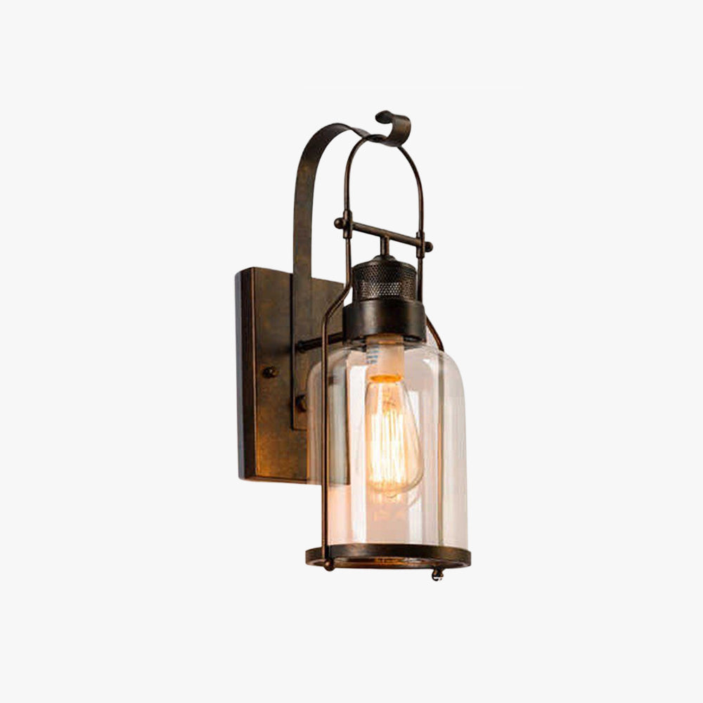 Silva aplică de perete Vintage Lantern sticlă/metal, negru/Ruginiu