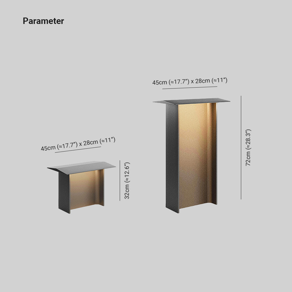 Ray lampă de drum modernă rectangulară solară pentru exterior, Gri/negru