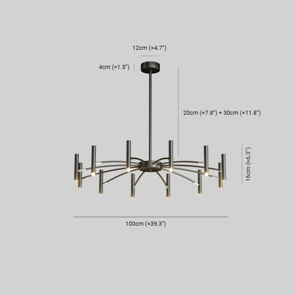 Arisha modern Blown Linear metal Multi-heads candelabru