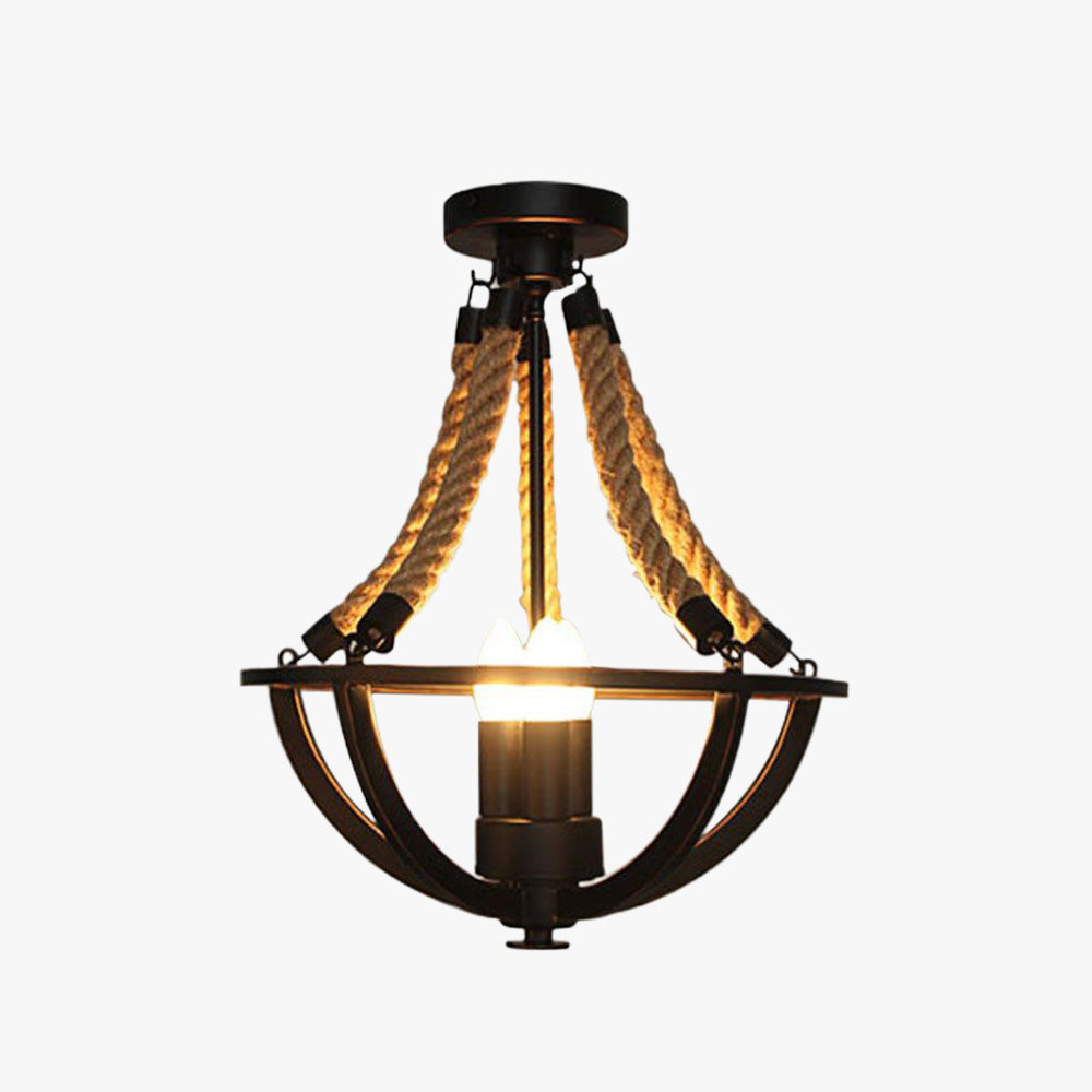 Alessio Vintage Rustic Swag metal lampă suspendată, negru