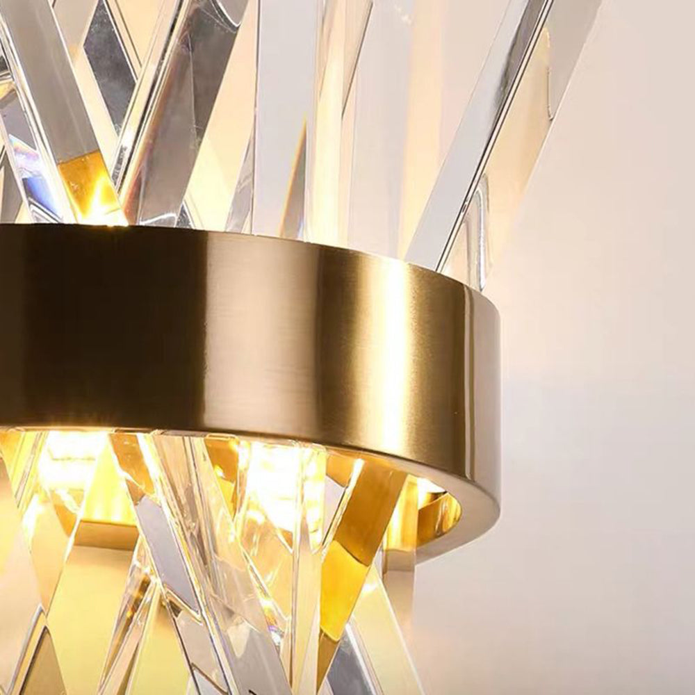 Kristy aplică de perete decorativă geometrică din cristal și metal, auriu