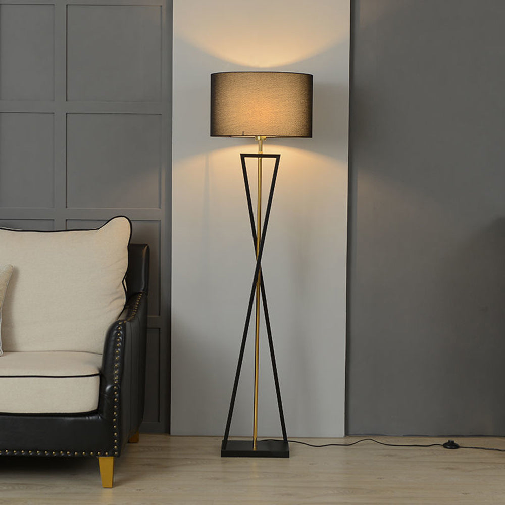 Baines Tripod lampadar, negru & Flaxen, L 158CM