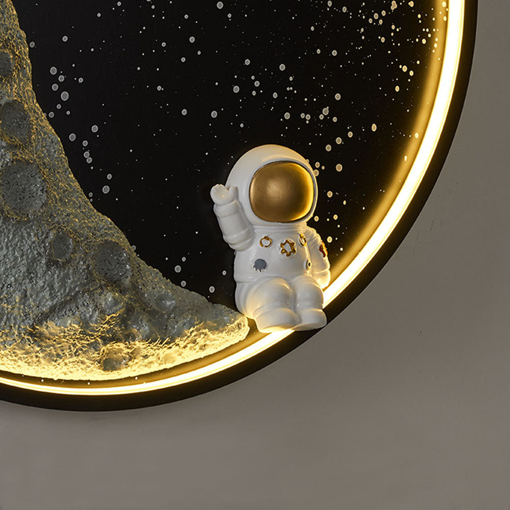 Aria modern Astronaut Moon metal negru aplică de perete