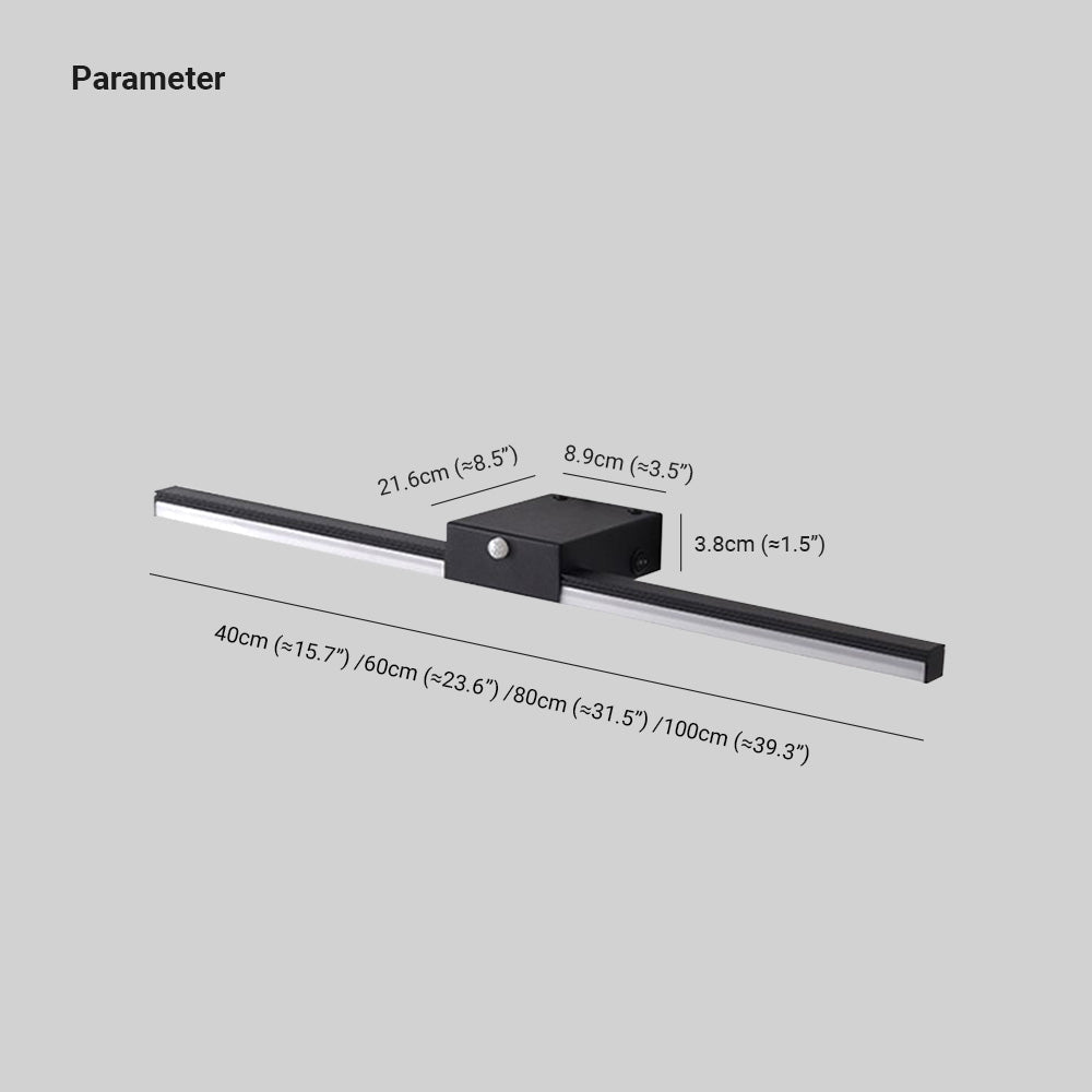 Arisha aplică de perete minimalistă liniară din metal, negru/alb, pentru baie