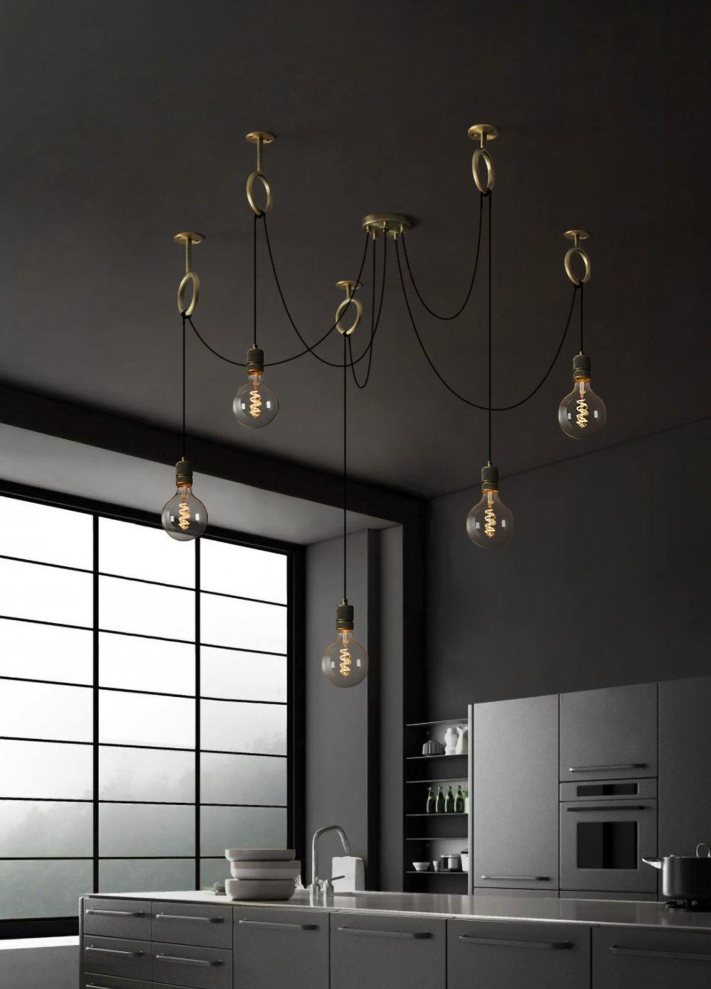 Miririne candelabru industrial Spider Suspendat Reglabil
