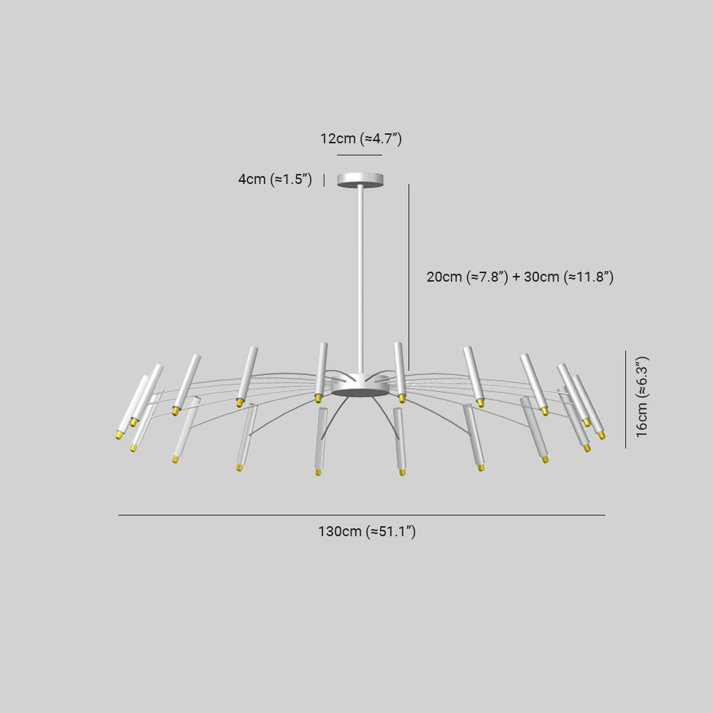 Arisha modern Blown Linear metal Multi-heads candelabru