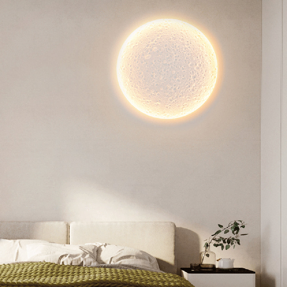Aria Decorative Moon metal/Gypsum aplică de perete, alb