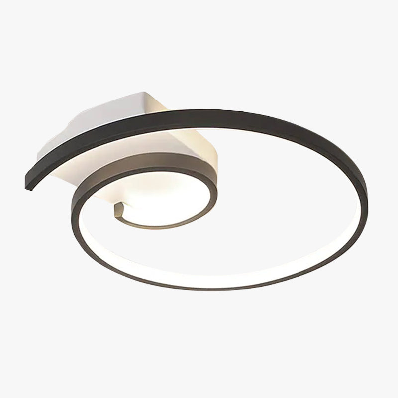 Arisha plafonieră modernă cu Design Spiralat din metal, negru/alb