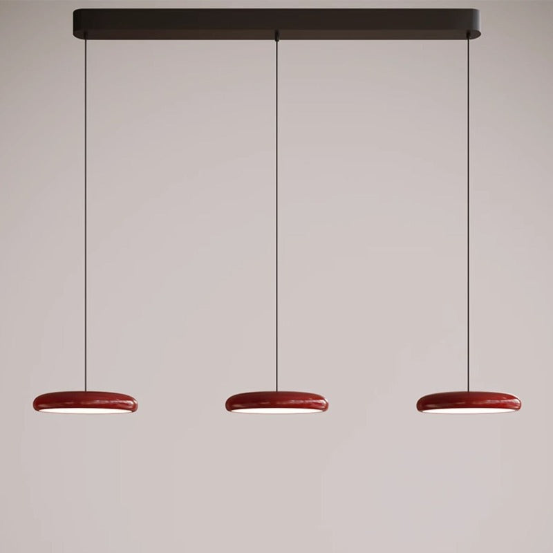 Aria lampă suspendată roșie și neagră și argintie din metal, modernă, minimalistă, pentru dormitor