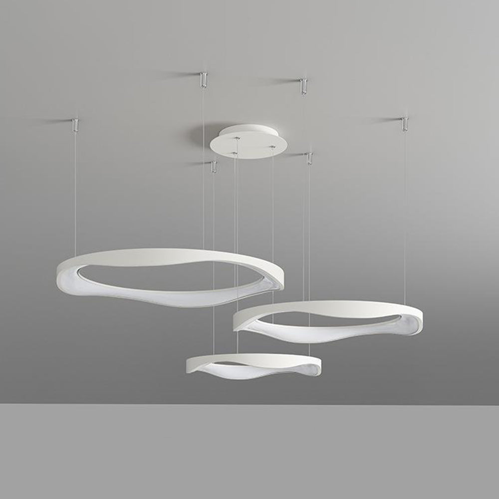 Arisha lampă suspendată Rond modern, negru/alb, Sufragerie