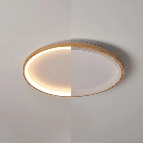 Muto plafonieră aplicată cu inel interior din lemn