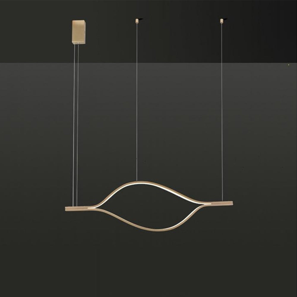 Arisha LED Linear minimalist val cu finisaj în formă de frunză aurie - lampă suspendată