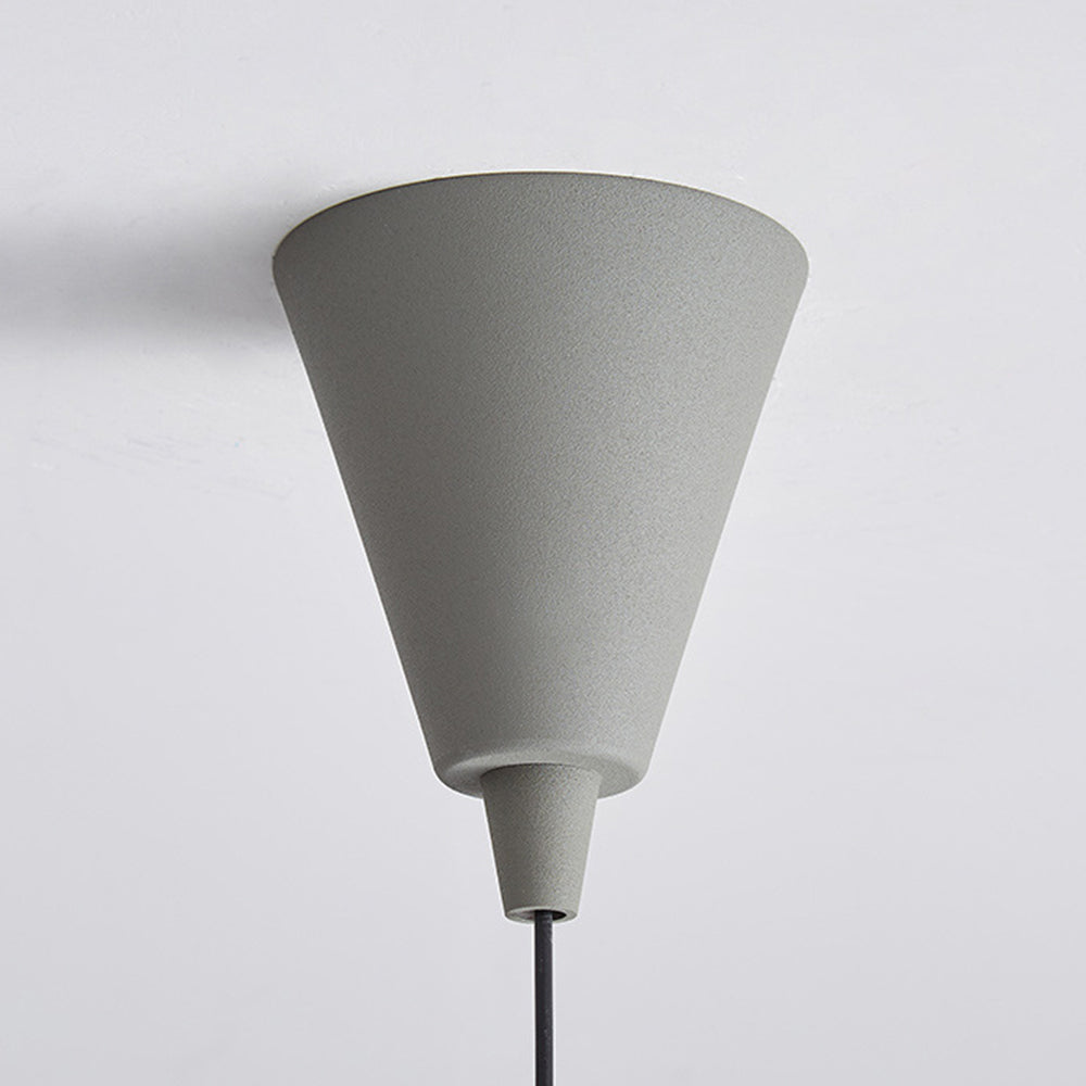 Arisha lampă suspendată gri din metal, minimalistă, conică