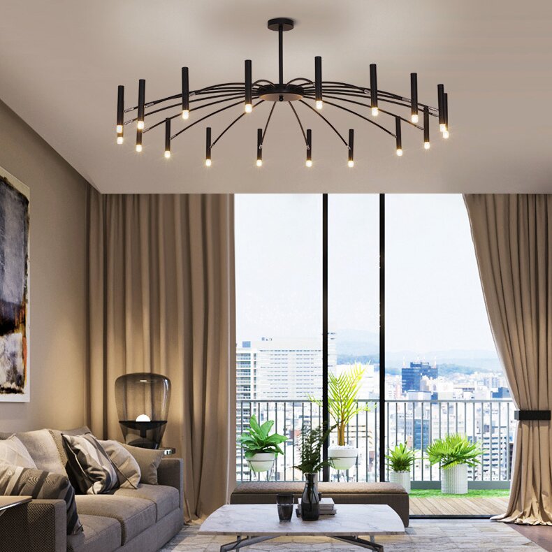 Arisha modern Blown Linear metal Multi-heads candelabru