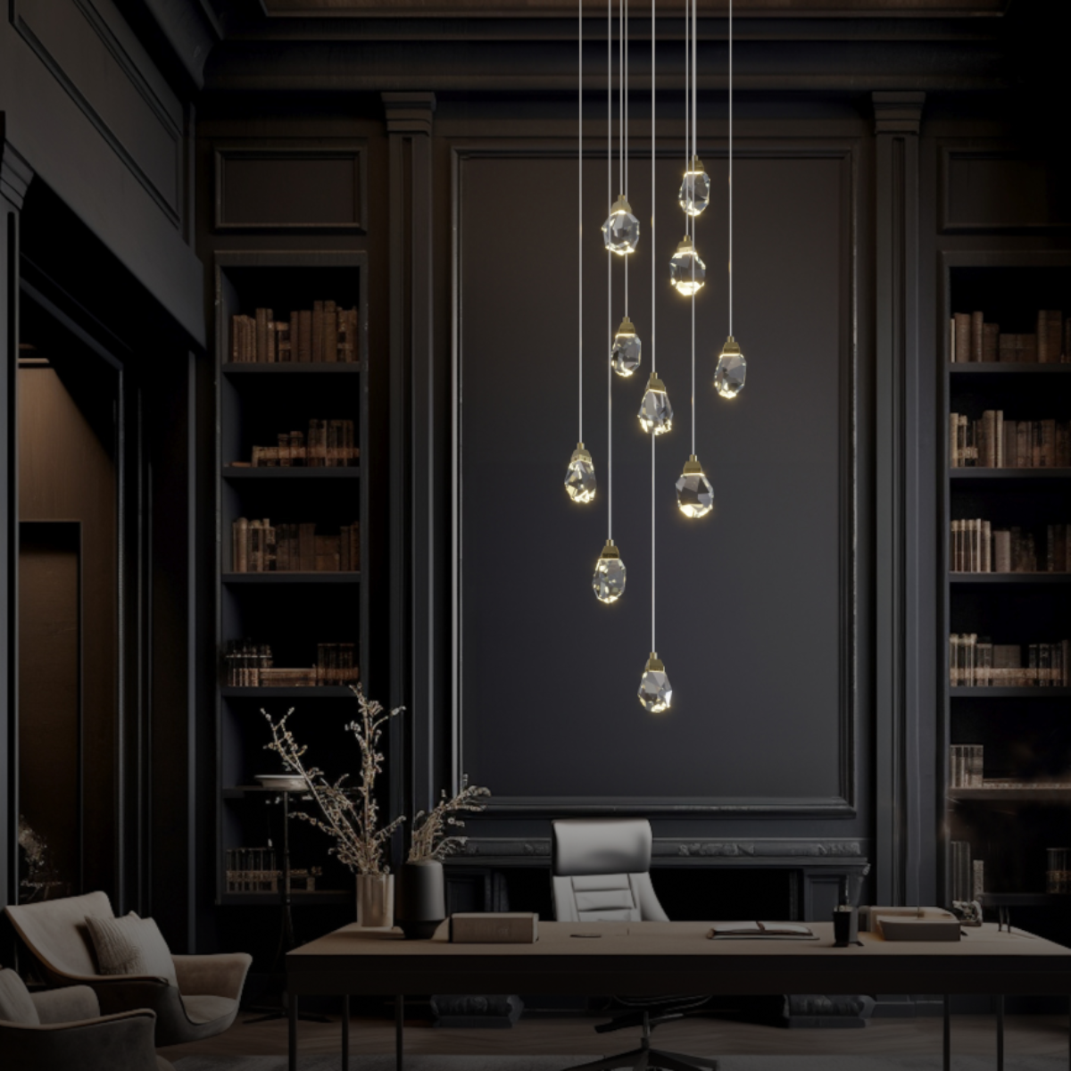 Kristy Design lampă suspendată din sticlă sferică și metal, culoare aurie