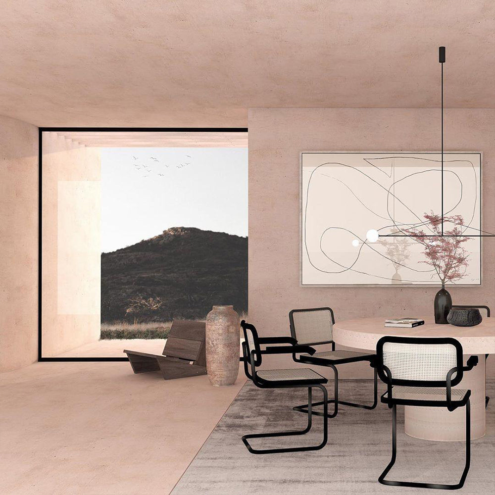 Arisha minimalist Linear Mobile lampă suspendată, neagră