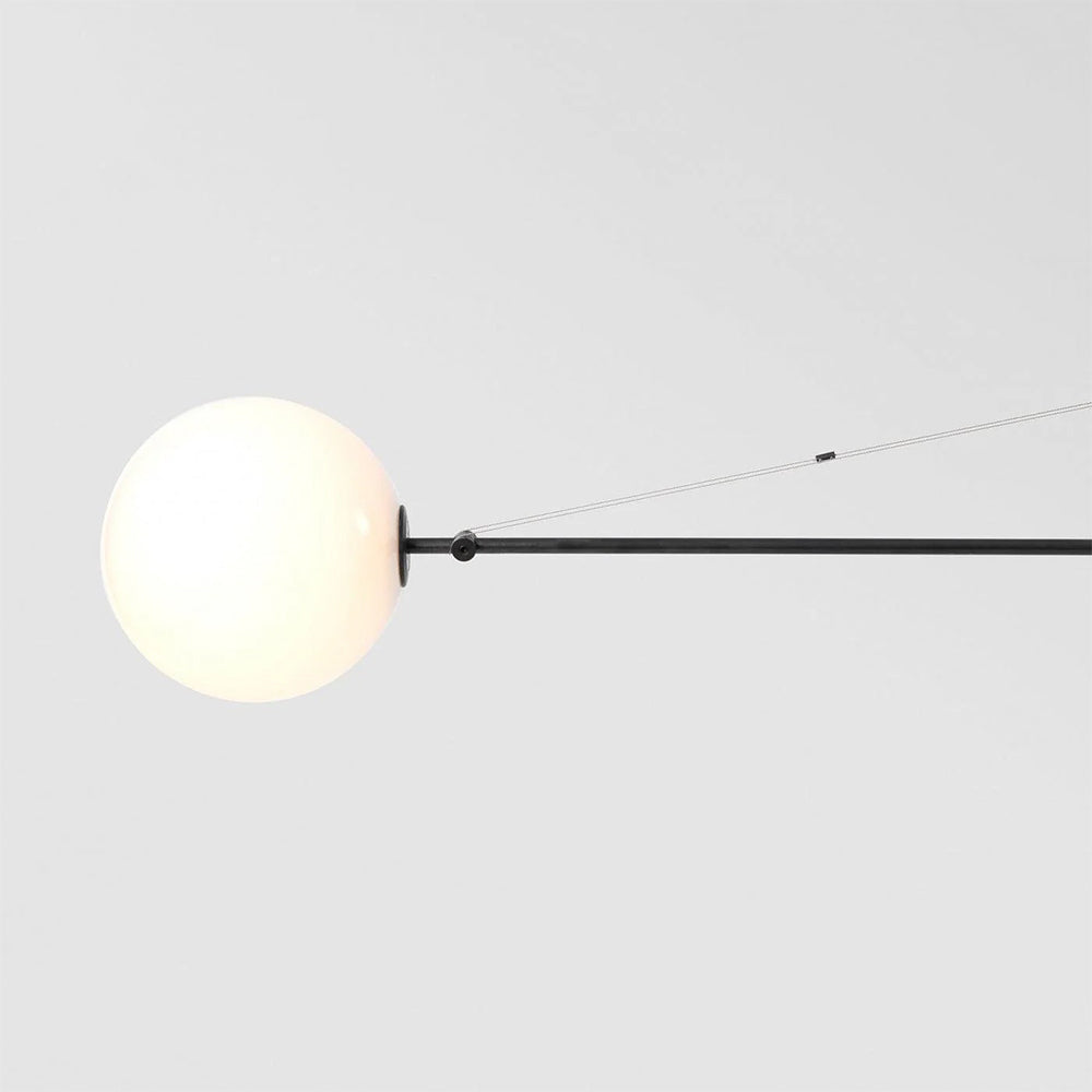 Arisha minimalist Linear Mobile lampă suspendată, neagră