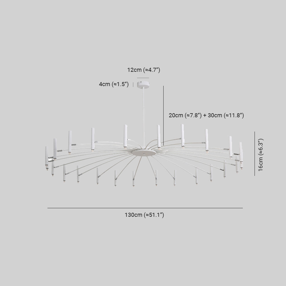Arisha modern Blown Linear metal Multi-heads candelabru
