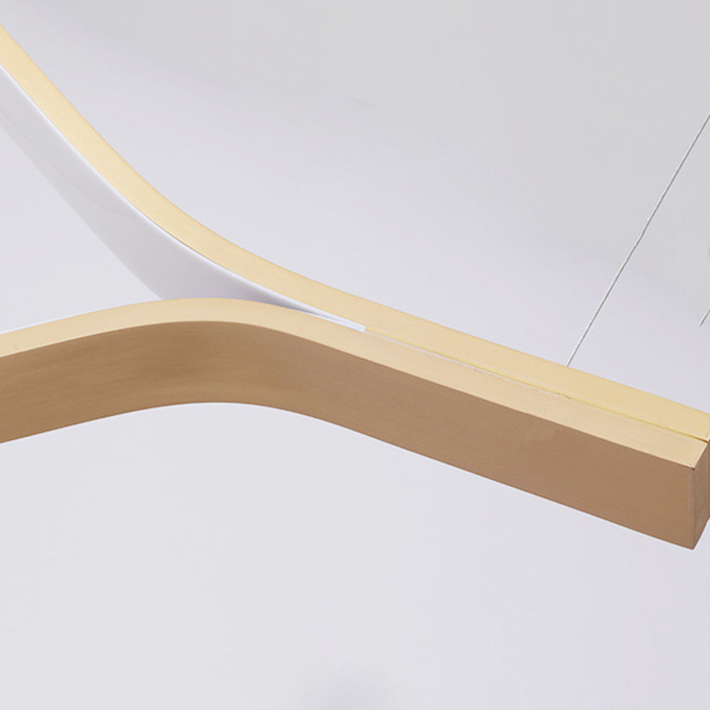 Arisha LED Linear minimalist val cu finisaj în formă de frunză aurie - lampă suspendată