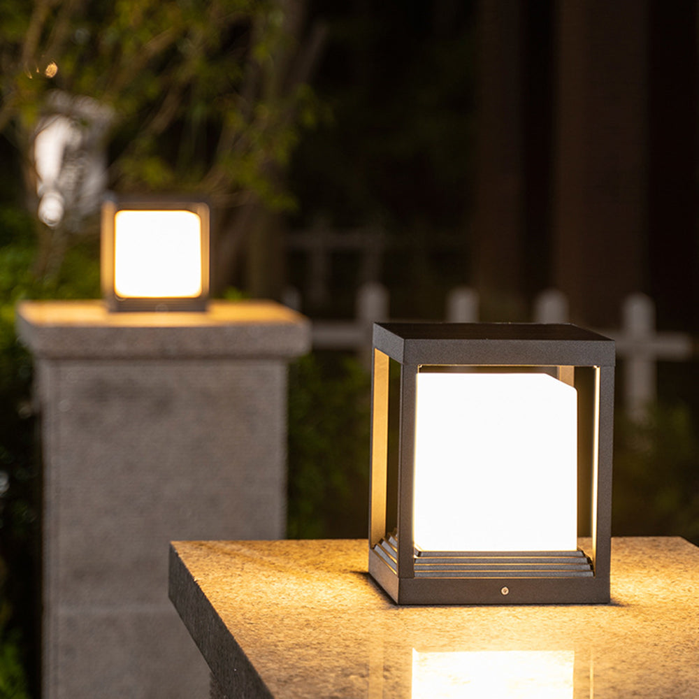 Ray modern Rectangular metal Outdoor Lamps, negru