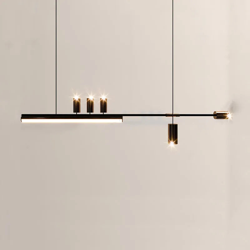Arisha modern minimalist Liner lampă suspendată aurie/negru 5 surse de lumină