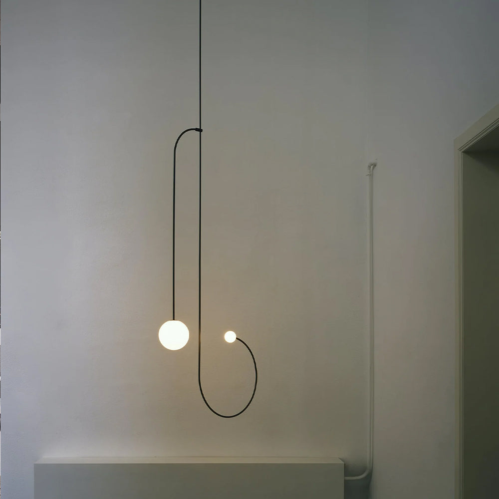 Arisha minimalist Linear Mobile lampă suspendată, neagră