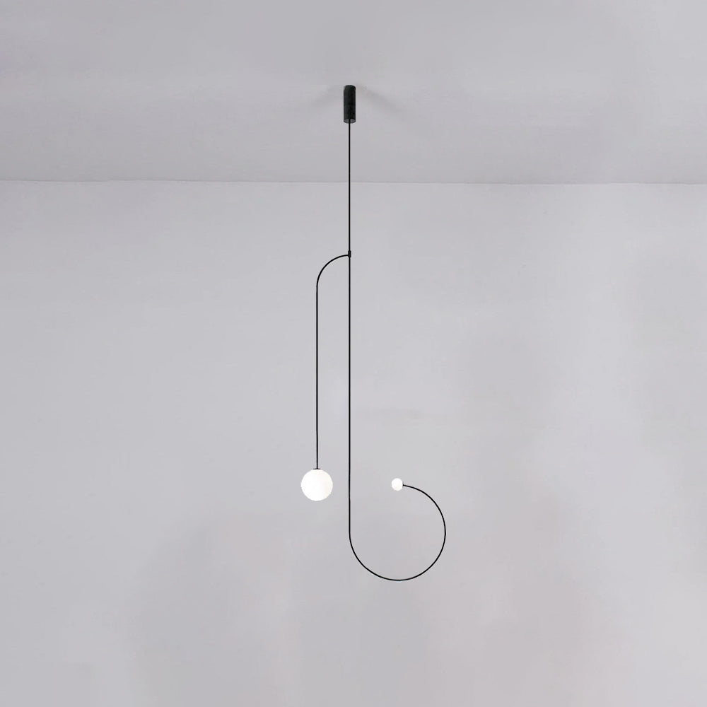 Arisha minimalist Linear Mobile lampă suspendată, neagră